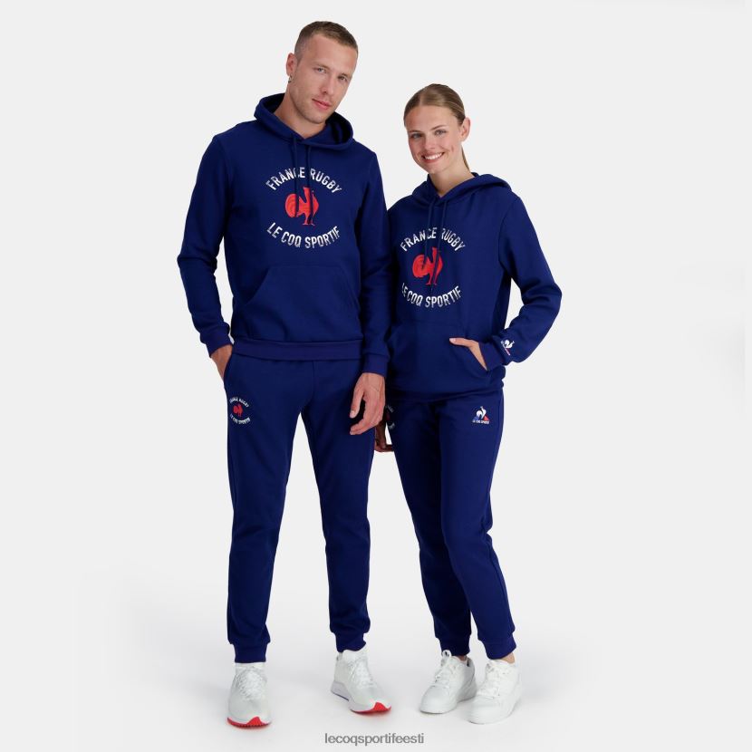 ee Le Coq Sportif Riietus mehed kapuutsiga dressipluus - prantsusmaa ragbi sinine sinine TT862D27