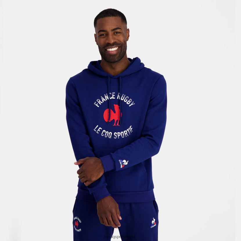 ee Le Coq Sportif Riietus mehed kapuutsiga dressipluus - prantsusmaa ragbi sinine sinine TT862D27