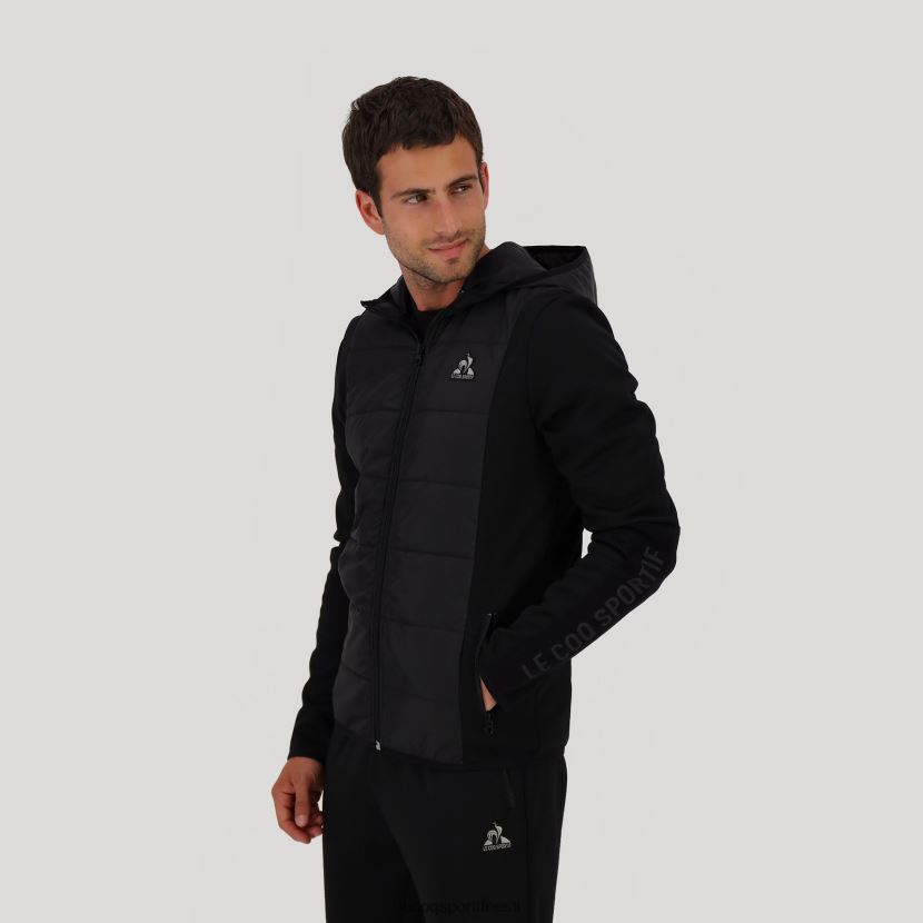ee Le Coq Sportif Riietus mehed kapuutsiga, musta lukuga dressipluus must TT862D450