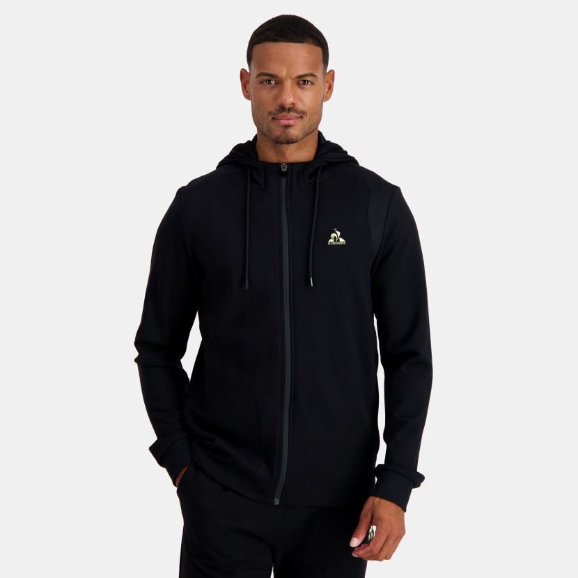 ee Le Coq Sportif Riietus mehed kapuutsiga, musta lukuga dressipluus must TT862D70