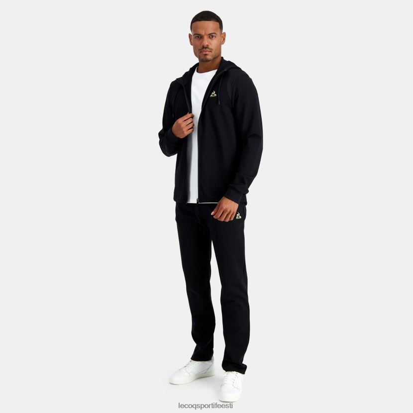 ee Le Coq Sportif Riietus mehed kapuutsiga, musta lukuga dressipluus must TT862D70