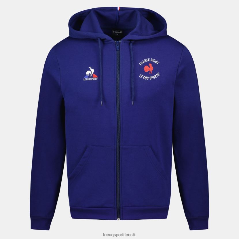 ee Le Coq Sportif Riietus mehed kapuutsiga tõmblukuga dressipluus - Prantsusmaa ragbi sinine sinine TT862D28