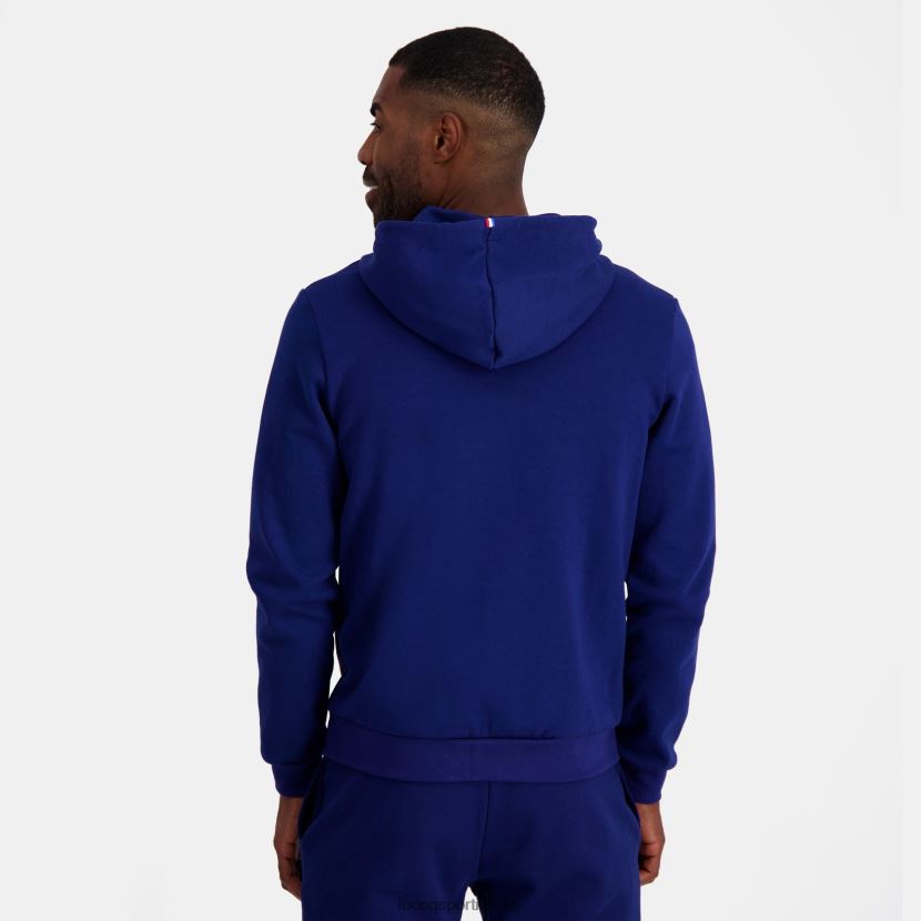 ee Le Coq Sportif Riietus mehed kapuutsiga tõmblukuga dressipluus - Prantsusmaa ragbi sinine sinine TT862D28