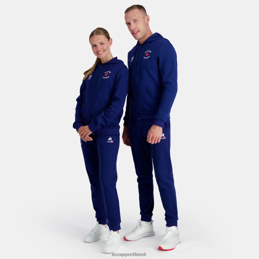 ee Le Coq Sportif Riietus mehed kapuutsiga tõmblukuga dressipluus - Prantsusmaa ragbi sinine sinine TT862D28