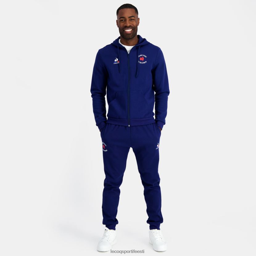 ee Le Coq Sportif Riietus mehed kapuutsiga tõmblukuga dressipluus - Prantsusmaa ragbi sinine sinine TT862D28