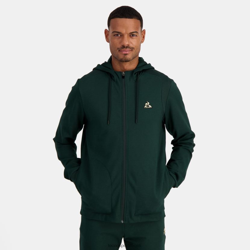 ee Le Coq Sportif Riietus mehed tõmblukuga roheline kapuutsiga dressipluus roheline TT862D462