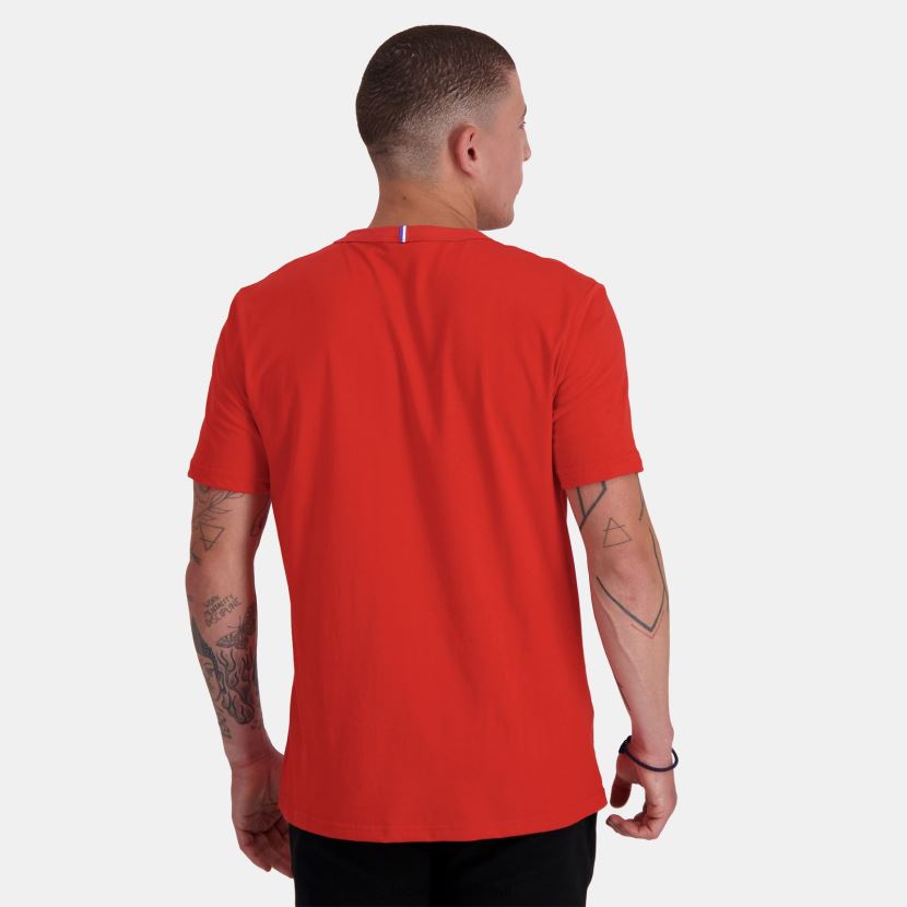 ee Le Coq Sportif Riietus mehed moodne t-särk punane punane TT862D150