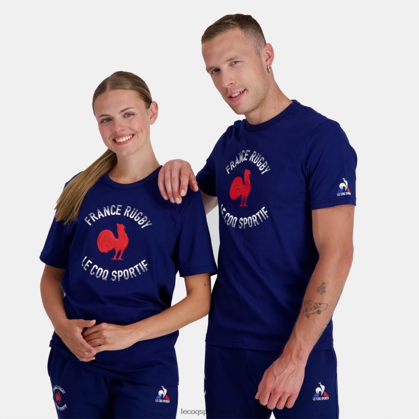ee Le Coq Sportif Riietus mehed t-särk - prantsusmaa ragbi sinine sinine TT862D172
