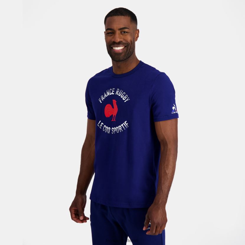ee Le Coq Sportif Riietus mehed t-särk - prantsusmaa ragbi sinine sinine TT862D172