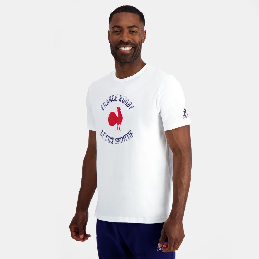 ee Le Coq Sportif Riietus mehed t-särk - prantsusmaa ragbi valge valge TT862D169