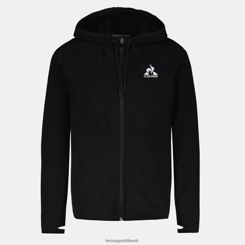ee Le Coq Sportif Riietus naised kapuutsiga, musta lukuga dressipluus must TT862D316