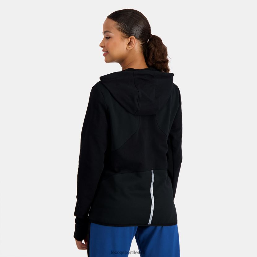 ee Le Coq Sportif Riietus naised kapuutsiga, musta lukuga dressipluus must TT862D316