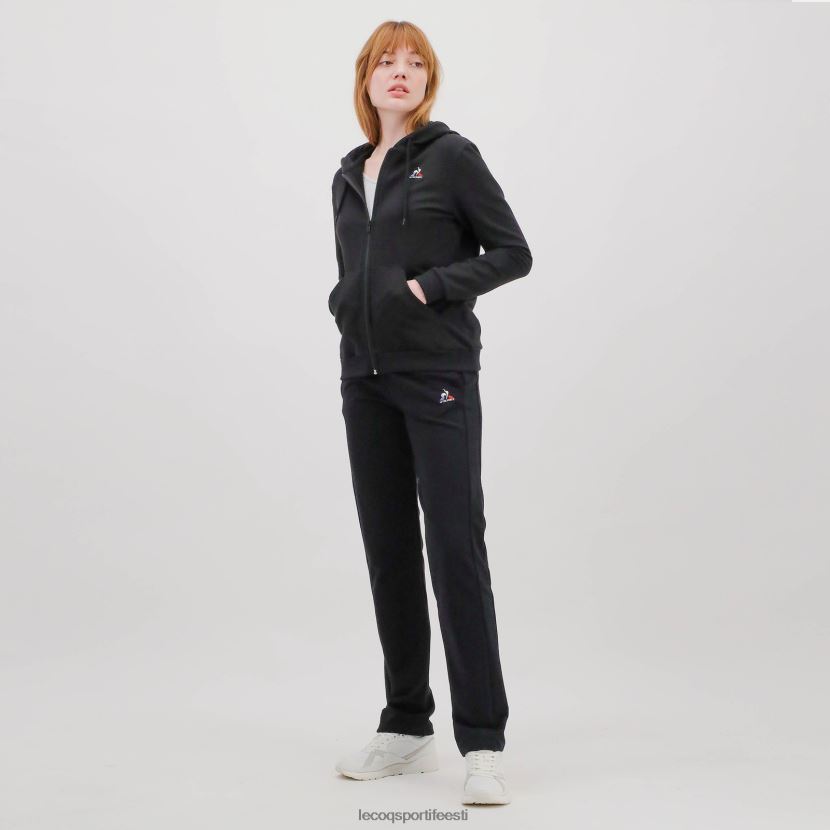 ee Le Coq Sportif Riietus naised kapuutsiga, musta lukuga dressipluus must TT862D319